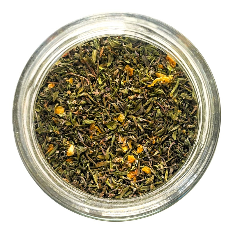 Čiobrelių ir apelsinų prieskonių mišinys atidara