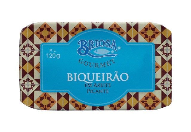 Whole Anchovies in Spicy Olive Oil by Briosa Gourmet – Portuguese Biqueirão canned fish