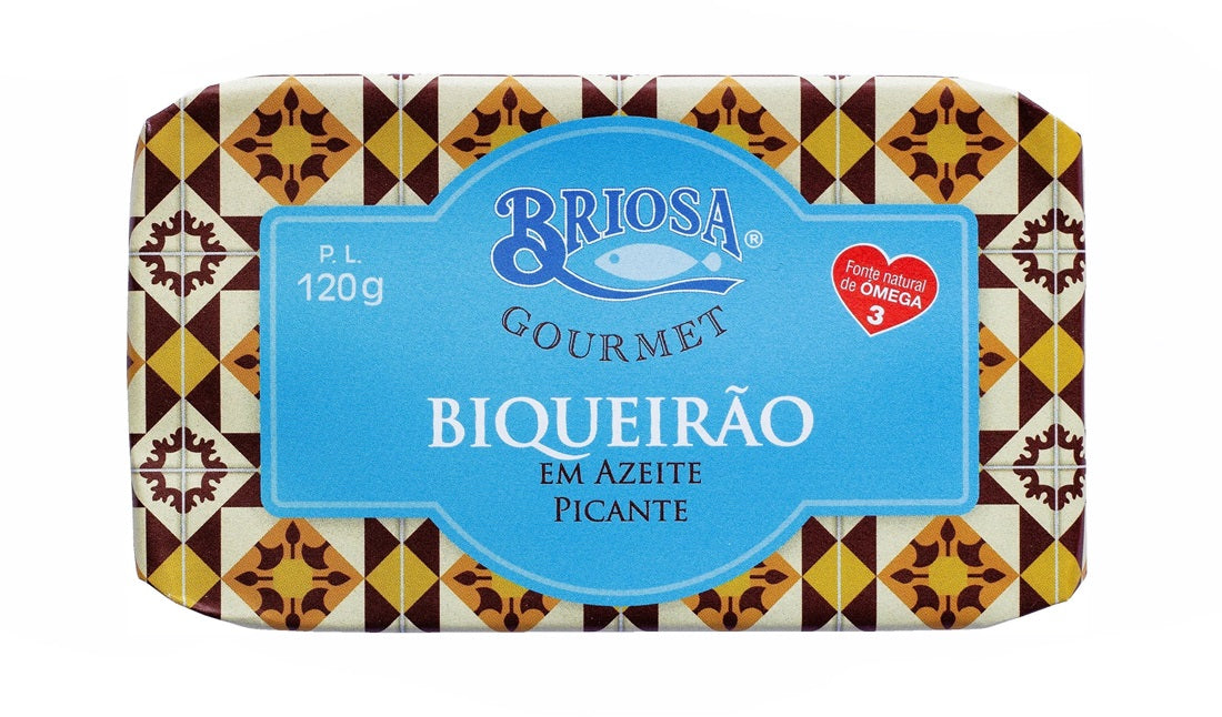 Briosa Gourmet whole anchovies in spicy olive oil - Portuguese premium canned anchovies